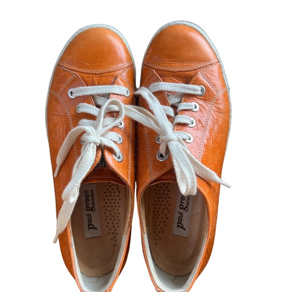 Paul Green : Orange Leather Sneakers Size 7 - Picture 6 of 6